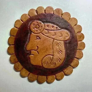 4.5” Leather Coaster Made in Honduras